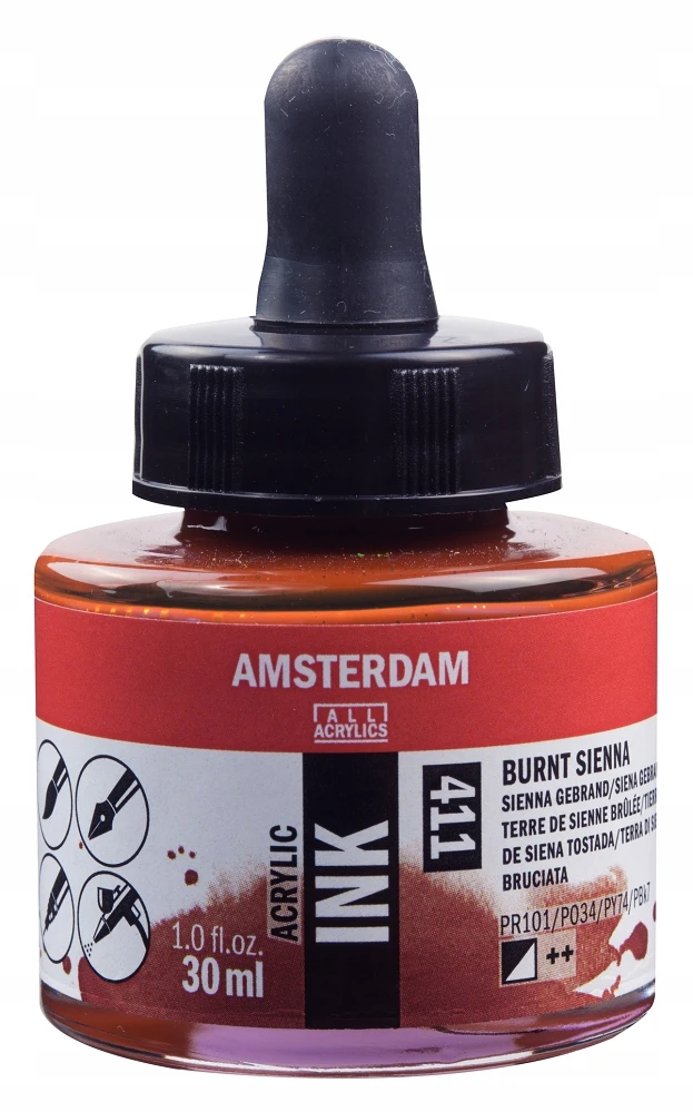 Akrilinės rašalo flakonas Amsterdam 30ml deginta sienų žemė