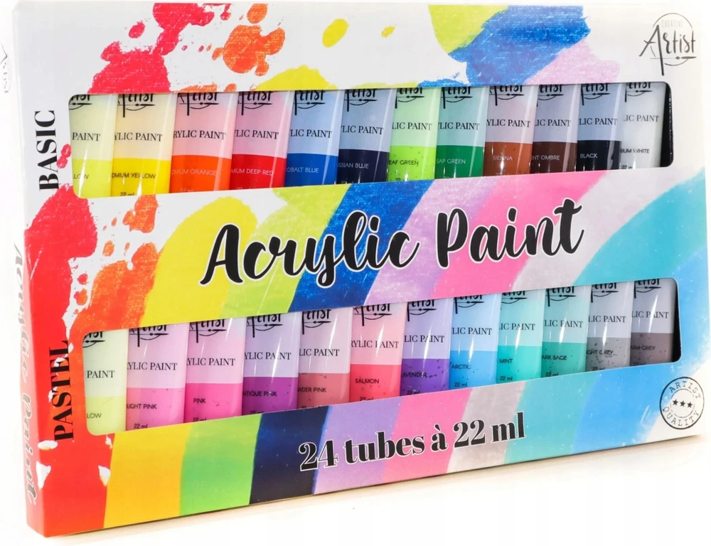Akriliniai dažai Creative Artist 22 ml, 24 vnt.