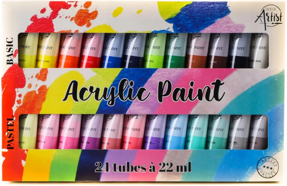 Akriliniai dažai Creative Artist 22 ml, 24 vnt.