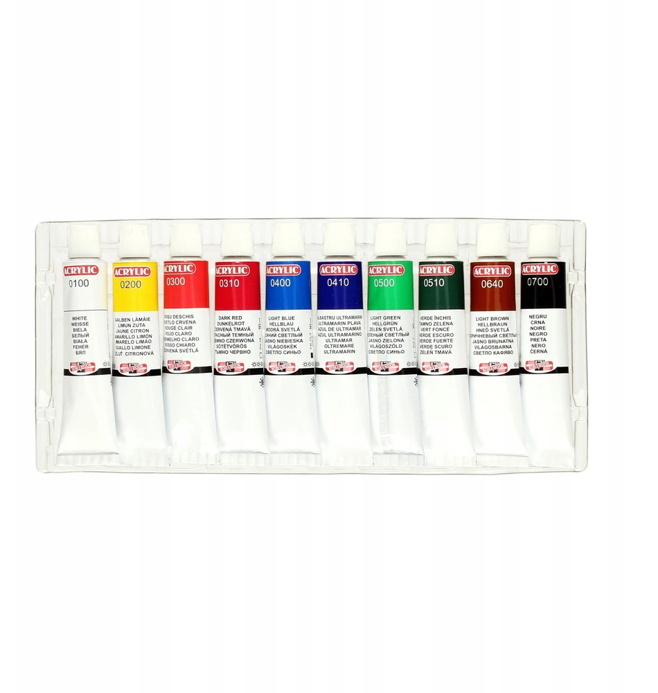 Akriliniai dažai Koh-i-noor, 10 spalvų, 16ml rinkinys