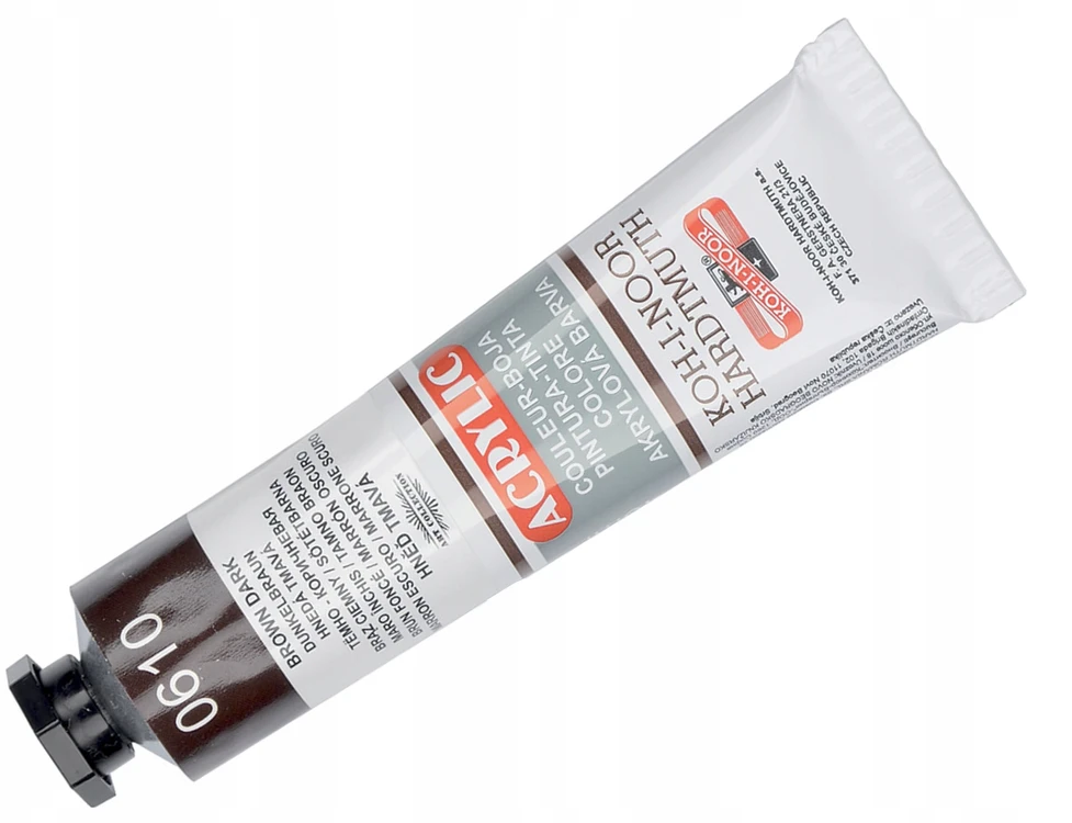 Akriliniai dažai Koh-I-Noor 40 ml 0610 tamsiai rudos spalvos