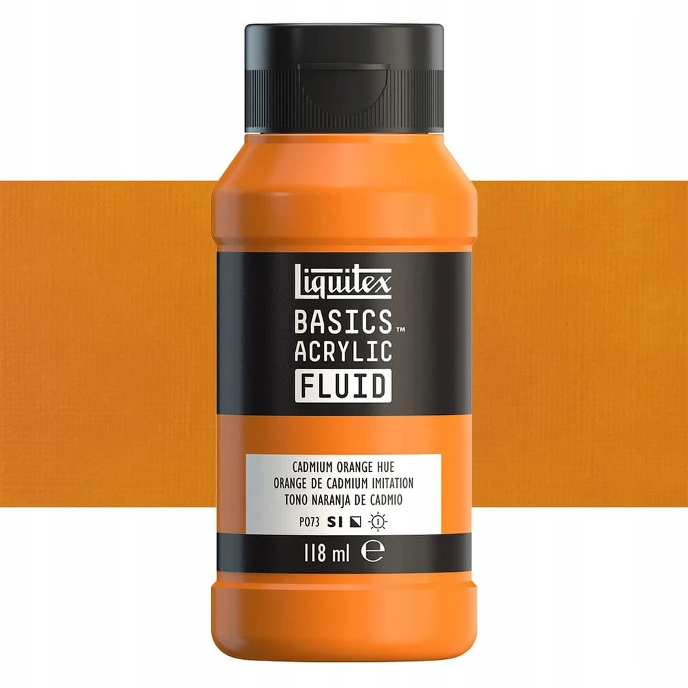 Akriliniai dažai Liquitex Basics Fluid 118ml 720 cadmium oranžinis hue