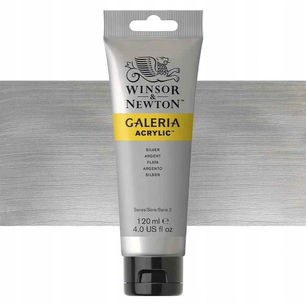 Akriliniai dažai Winsor & Newton Galeria 120 ml, sidabro