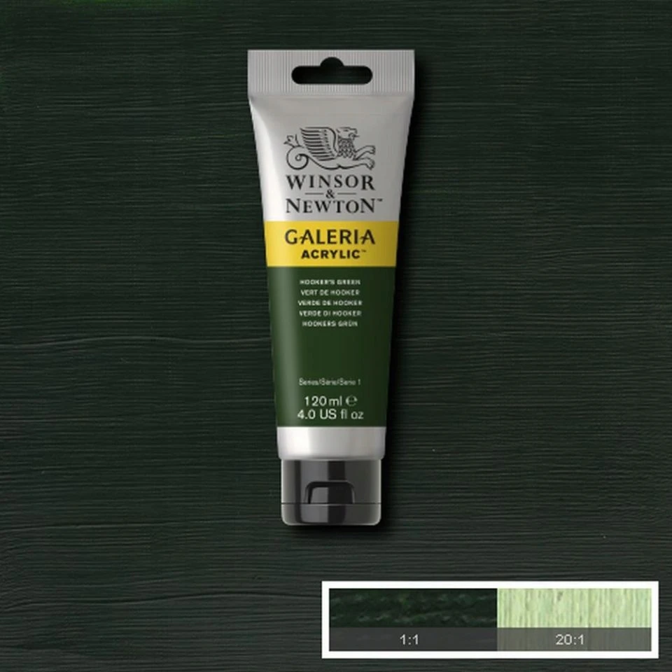Akriliniai dažai Winsor & Newton Galeria 120 ml, Hooker's Žalias