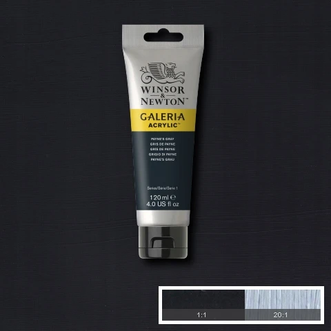 Akriliniai dažai Winsor & Newton Galeria 120 ml, pilki