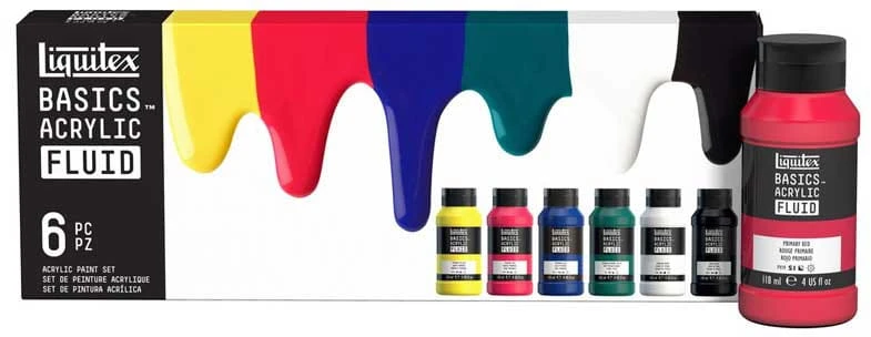 Akriliniai dažu rinkinys Liquitex Basics Fluid 6x18ml