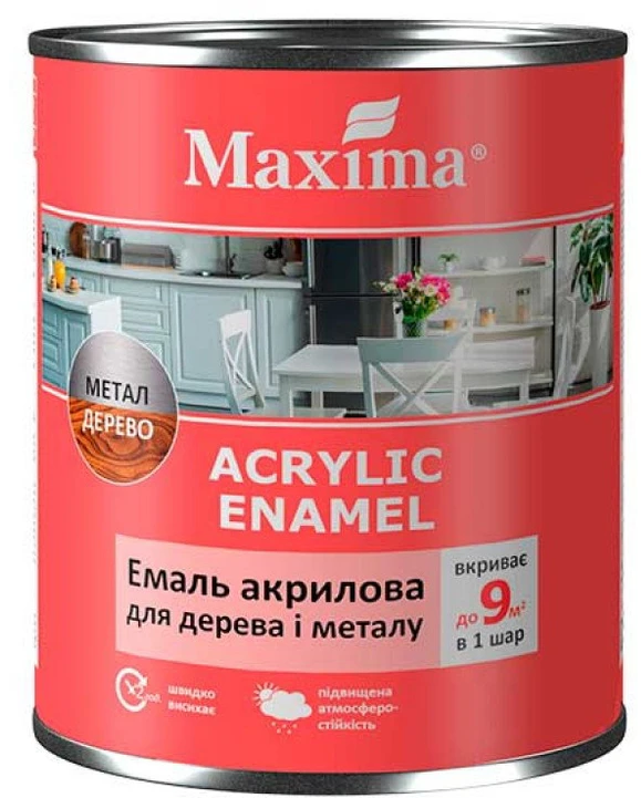 Akrilinė emalė MAXIMA, riešutas, 2.3 l