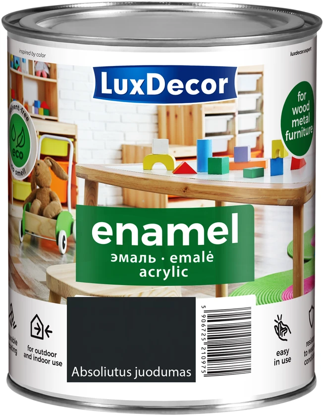Akriliniai emaliniai mokyklinių lentų dažai TIKKURILA, juodos sp., 0,3 l