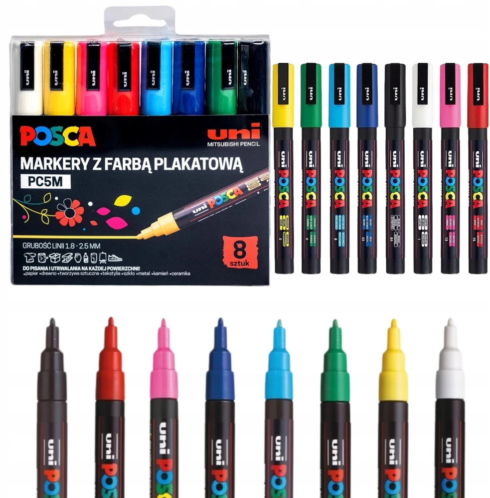 Marker. POSCA UNI PC-3M 8vnt. Set
