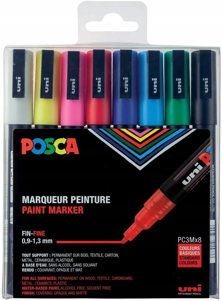 Marker. POSCA UNI PC-3M 8vnt. Set