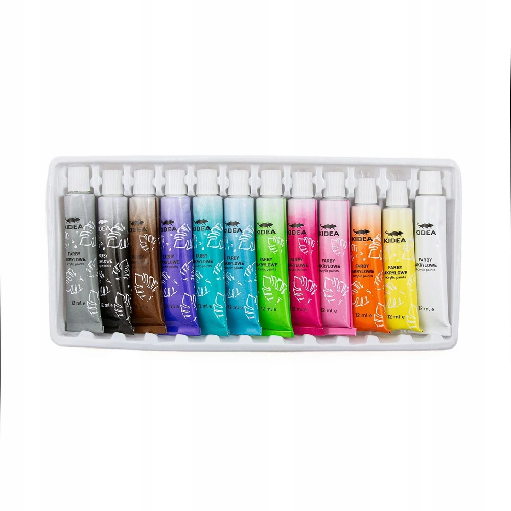 Akriliniai neoniniai dažai 12x12ml KIDEA - DERFORM