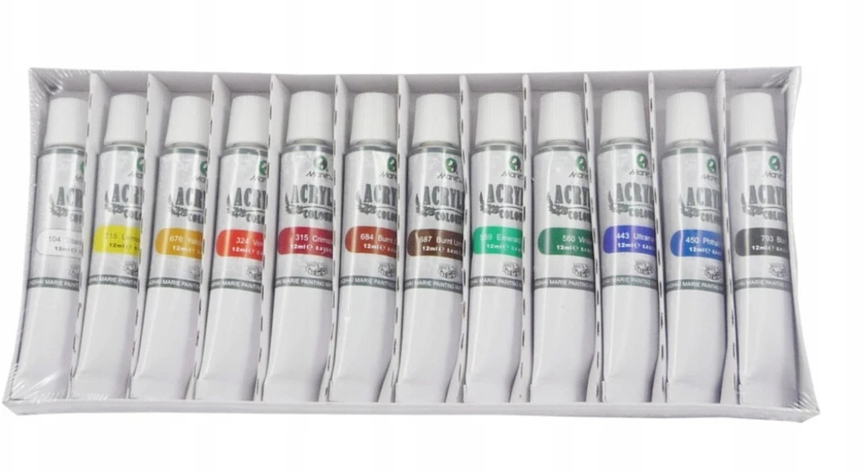 Akrilinių dažų rinkinys MARIES, 18 sp. po 12 ml