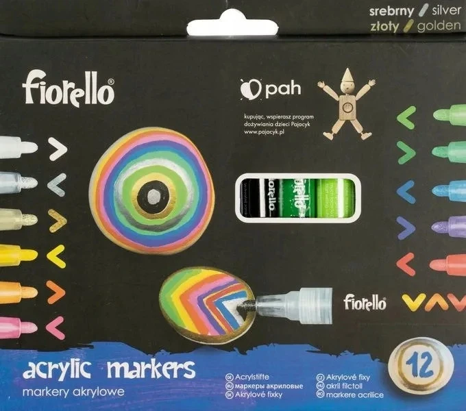 Akrilinių žymeklių rinkinys GR-1106, Fiorello, 12 sp.