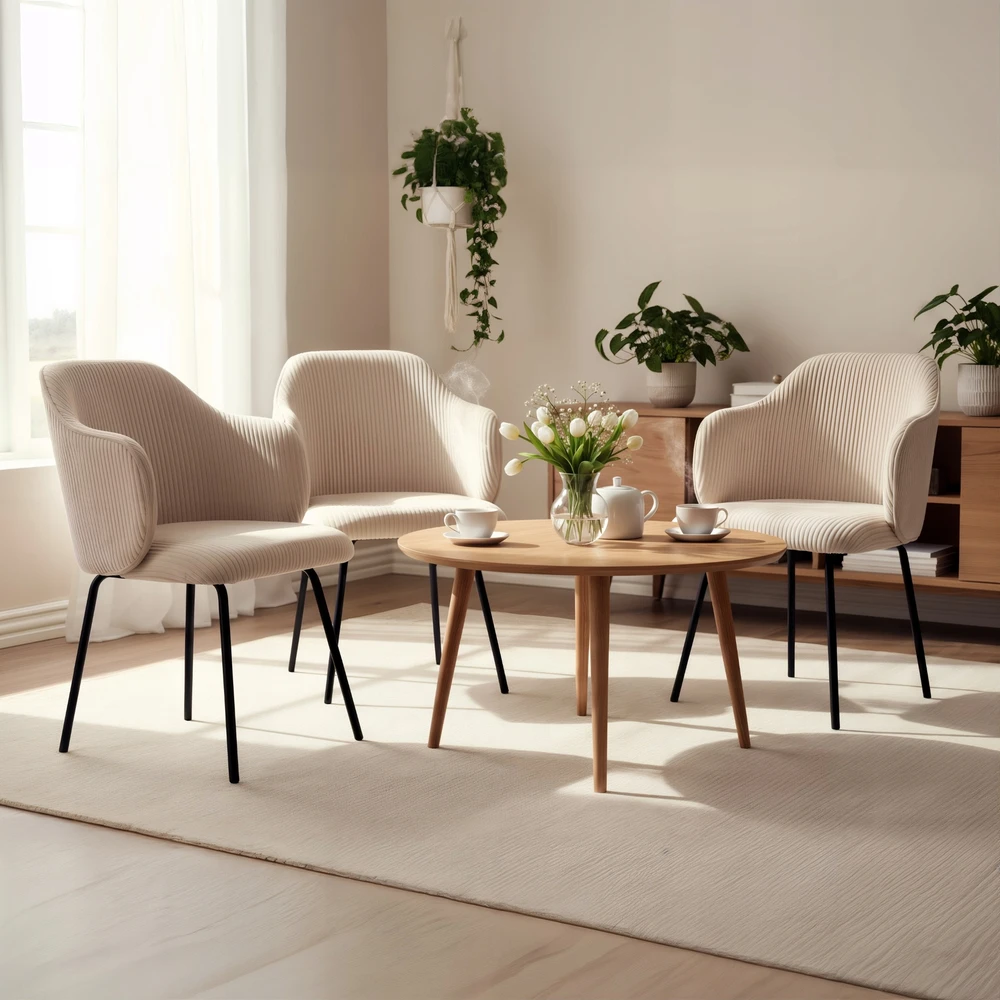 Aksomu apmušta velvetinė kėdė AMELIA SVETAINEI, JUMIhome valgomajam