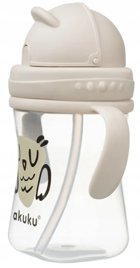AKUKU gertuvė su šiaudeliu OWL, su rankenėlėmis, 300 ml, A0204