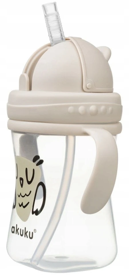 AKUKU gertuvė su šiaudeliu OWL, su rankenėlėmis, 300 ml, A0204