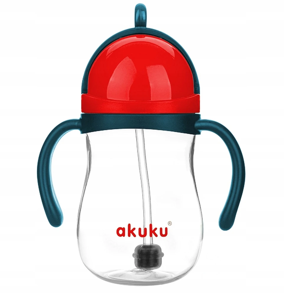 AKUKU neišsiliejantis mokomasis puodelis su rankenėlėmis ir svareliu, 280 ml, A0164