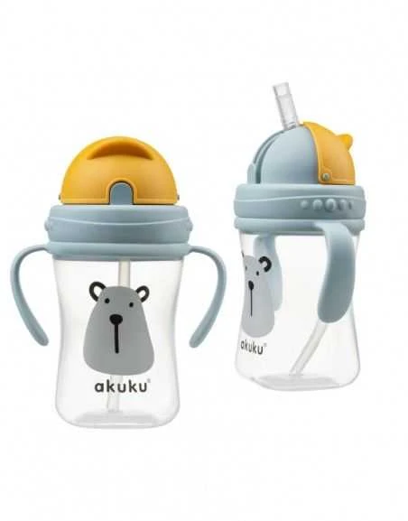 AKUKU gertuvė su šiaudeliu BEAR, su rankenėlėmis, 300 ml, A0203