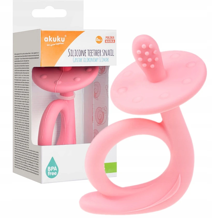 AKUKU silikoninis kramtukas SNAIL Rožinis, A0115