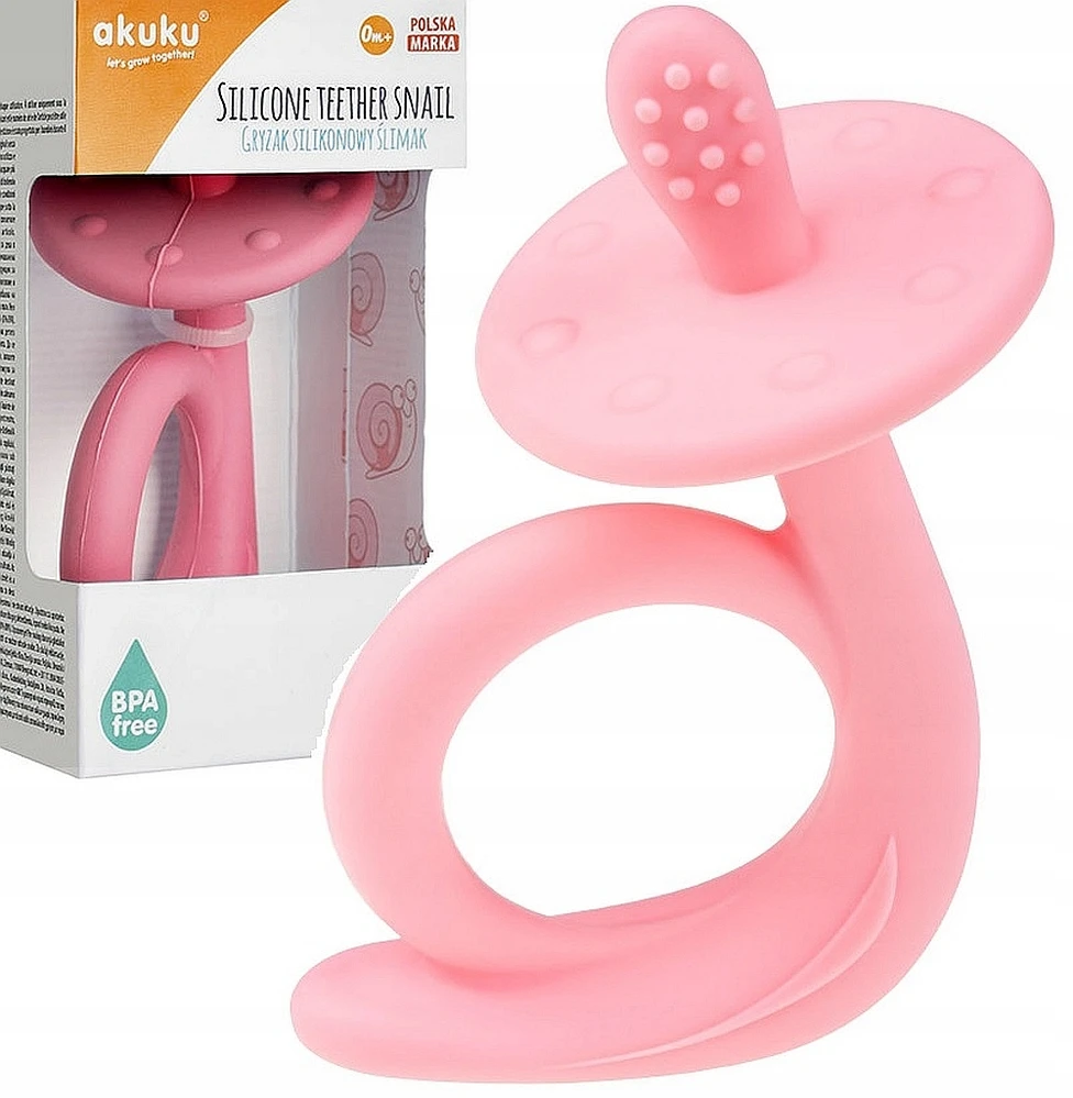 AKUKU silikoninis kramtukas SNAIL Rožinis, A0115
