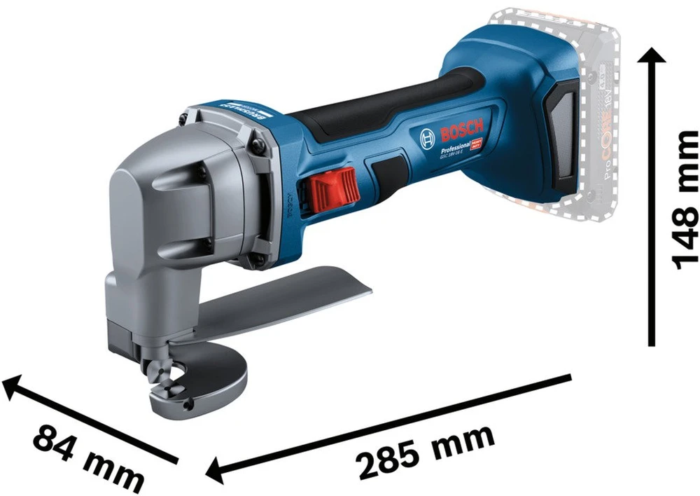 Bosch GSC 18V-16 E Solo, dėžutė