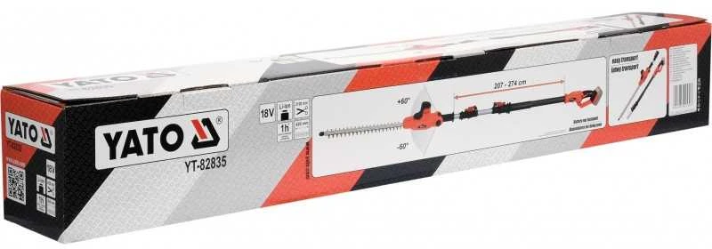 Yato Toya Sa Poland Akumuliatorinė teleskopinė krūmapjovė | 18V 207-274 cm | be akumuliatoriaus (YT-82835)