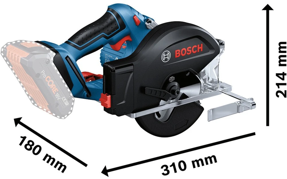 Akumuliatorinis diskinis pjūklas Bosch GKM 18V-50 Professional