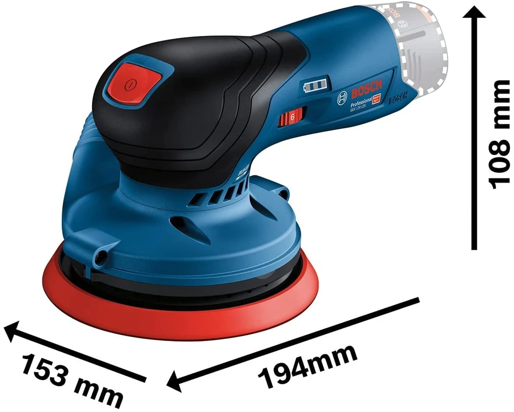 Bosch GEX 12V-125, be akumuliatoriaus ir kroviklio Ekscentrinis šlifuoklis