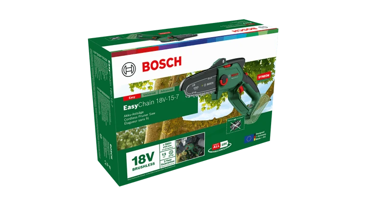 Bosch Akumuliatorinis grandininis pjūklas EasyChain 18V-15-7 pilnas komplektas (06008B8900)