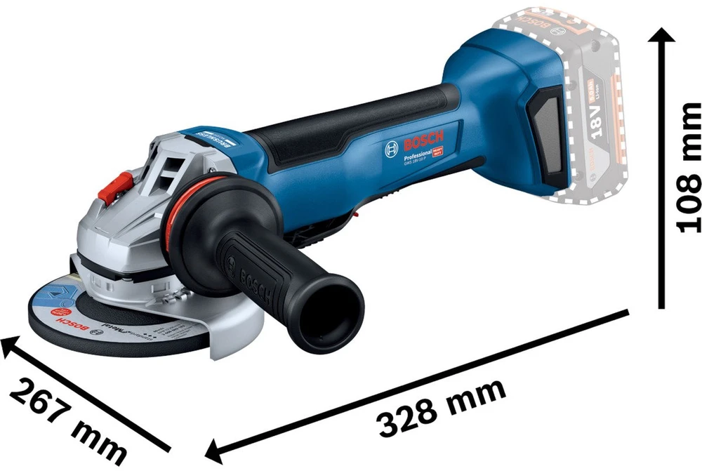 Bosch kampinis šlifuoklis GWS 18V-8, 125mm, be akumuliatoriaus ir kroviklio, CT