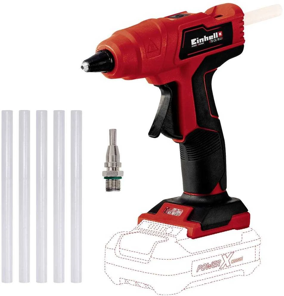 Karštų Klijų Pistoletas - Einhell TE-CG 18 Li-Solo 18V Akumuliatorinis Juodas, Raudonas