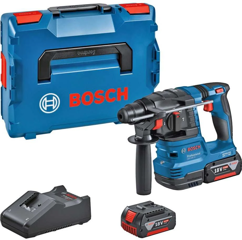 Grąžtas Bosch GBH 18V-22 2x4.0Ah, GAL 18V-40, LB