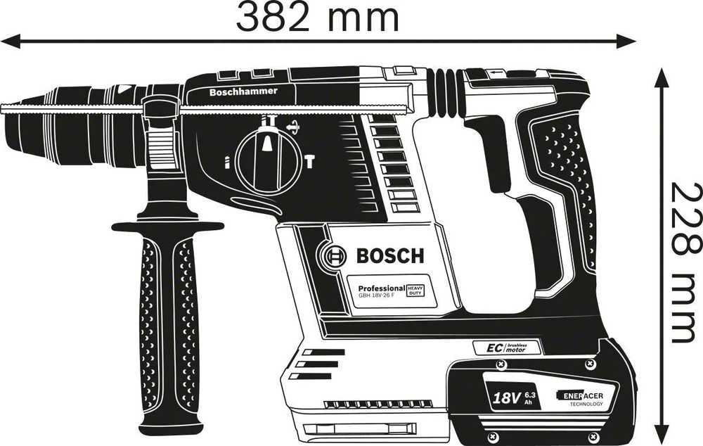 Bosch GBH 18V-26 F GDE 18V-16 LB, 2x5.5PrC, 1880CV