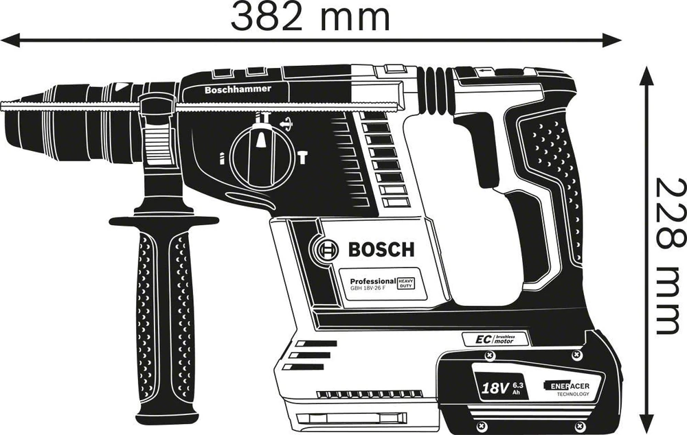 Bosch GBH 18V-26 F GDE 18V-16 LB, 2x5.5PrC, 1880CV