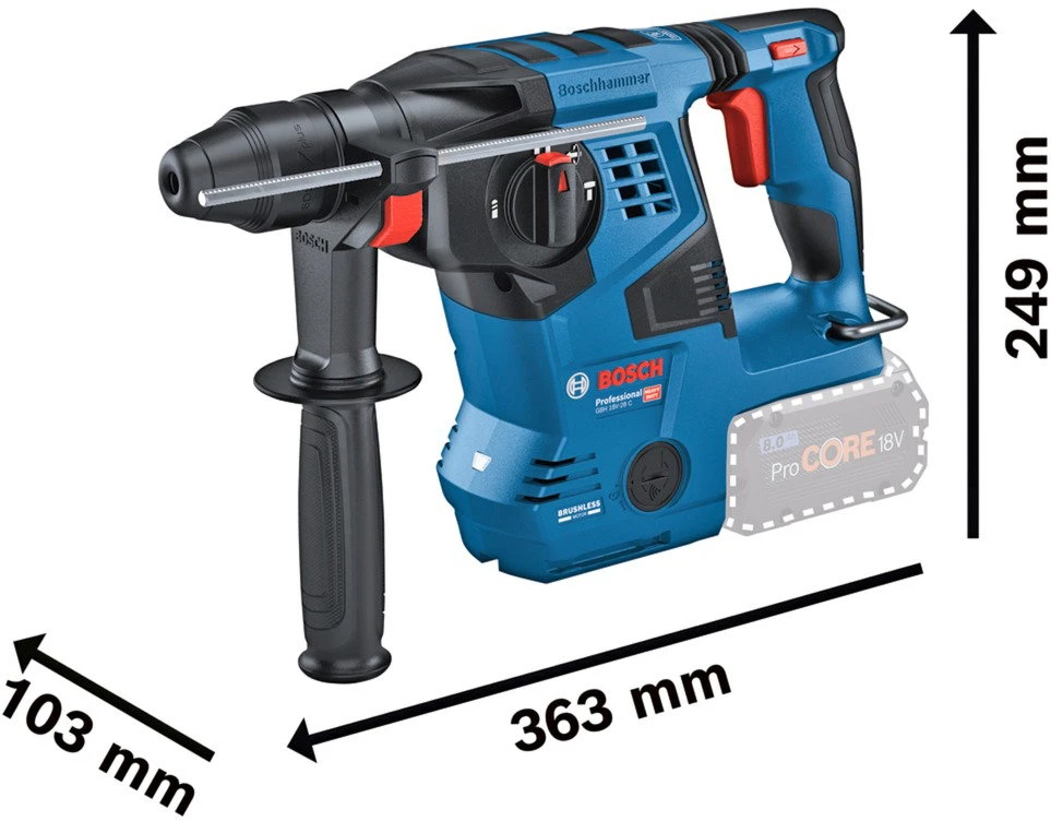 Grąžtas Bosch GBH 18V-28 C Solo, LB