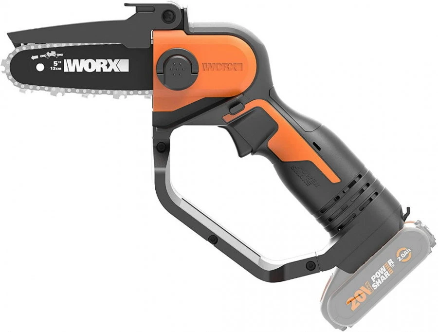 Akumuliatorinis grandininis pjūklas Worx WG324E.9, 20 V, 12 cm (be akum. ir įkroviklio)