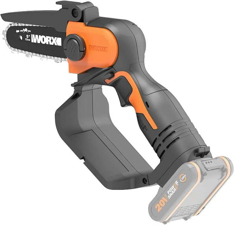 Akumuliatorinis grandininis pjūklas Worx WG324E.9, 20 V, 12 cm (be akum. ir įkroviklio)