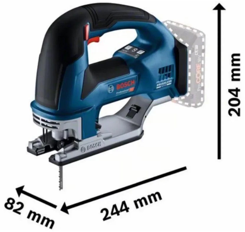Bosch akumuliatorinis siaurapjūklis GST 18V-155 BC, 2x4.0Ah Procore, LBoxx lagaminas