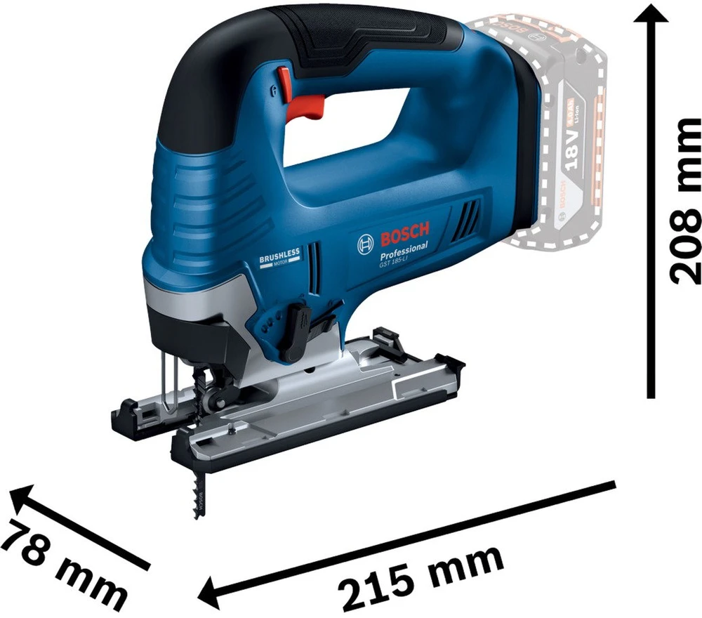 Akumuliatorinis siaurapjūklis BOSCH GST 18V-125 B CT Solo