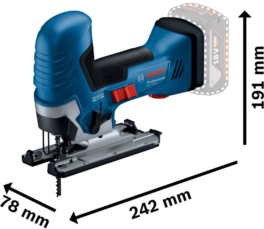 Bosch GST 18V-125 S Solo, dėžutė