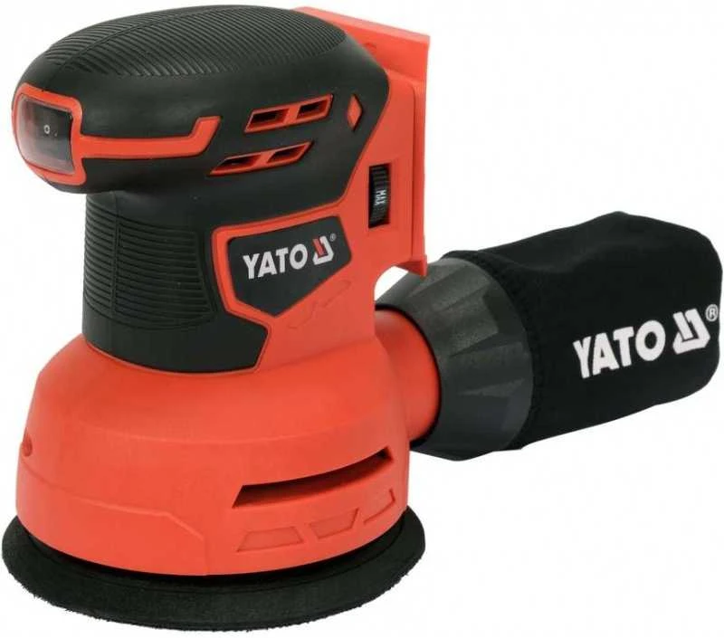 YATO ekscentrinis šlifuoklis 18V 125mm BE Akumuliatoriaus IR Įkroviklio