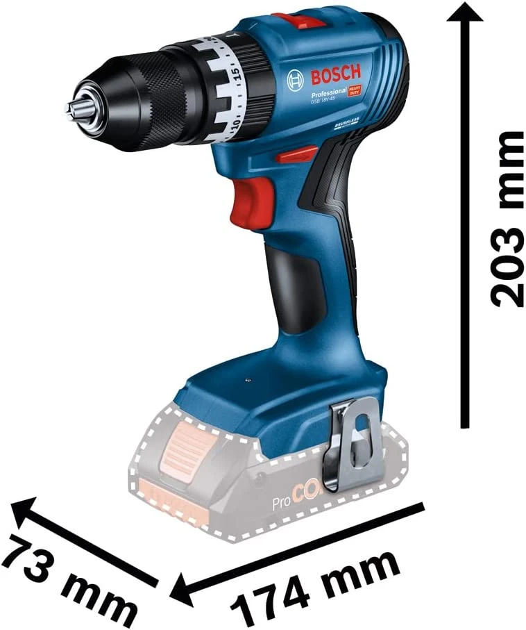Bosch GSB 18V-45 2x 2.0Ah, GAL 18V-20, L-boxx