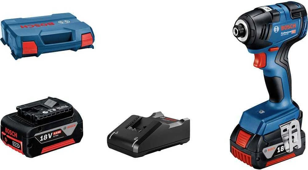 Smūginis suktuvas Bosch GDR 18V-200; 18 V; 2x4,0 Ah akum.