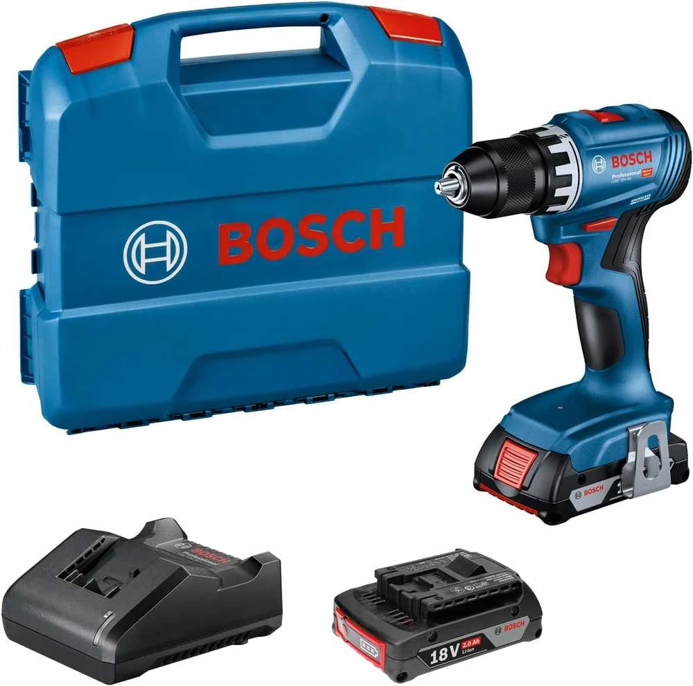Bosch GSR 18V-45 2x 2.0Ah, GAL 18V-20, L-Case