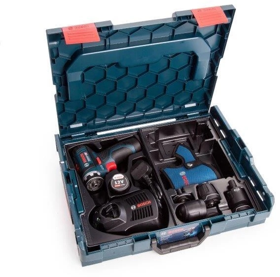 Bosch Akumuliatorinis gręžtuvas-suktuvas GSR 12V-15 FC Set, 2x2.0Ah, 4xGFA