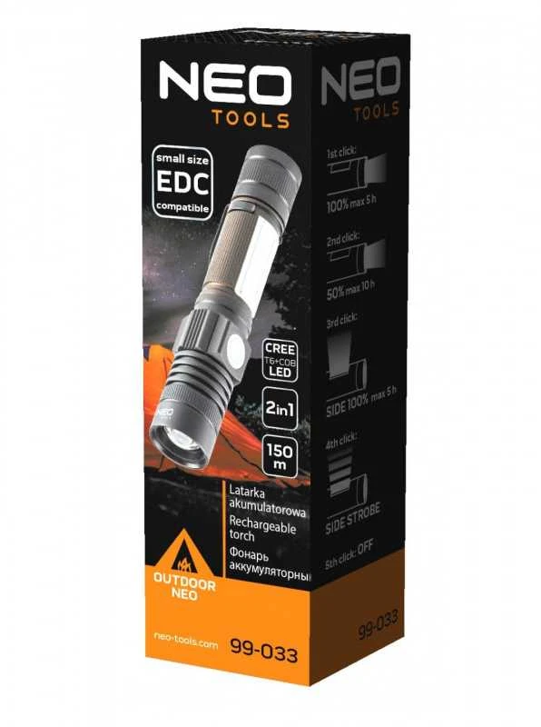 Akumuliatorinis žibintuvėlis NEO 99-033 10W, 800lm