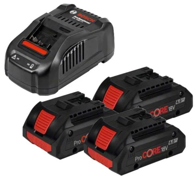 Grąžtas Akumuliatorių ir įkroviklio komplektas BOSCH GBA ProCORE 18V 3x4,0Ah