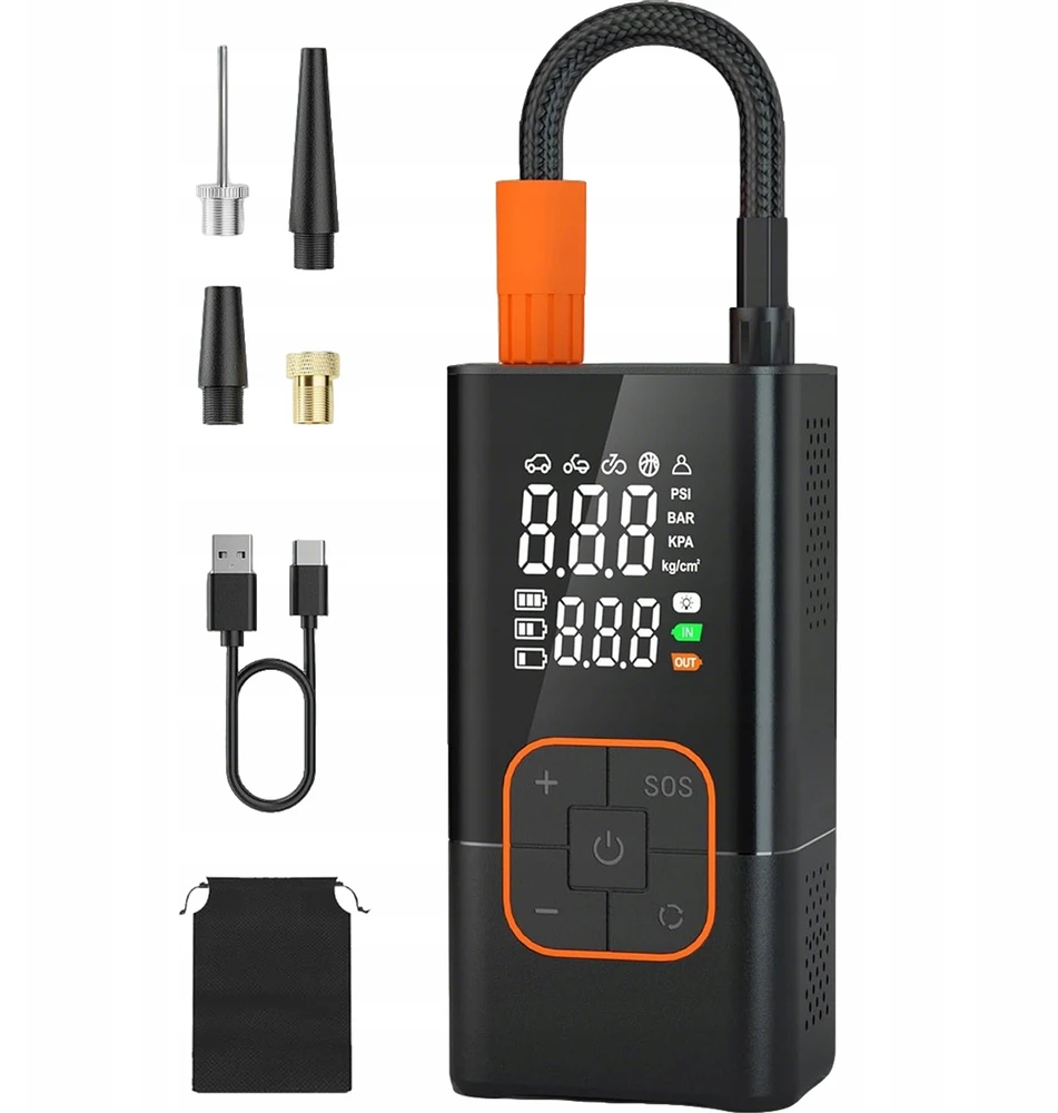 AKUMULIATORIUS AUTOMOBILIŲ DVIRAČIO KOMPRESORIUS SIURBLYS POWERBANK KOMPRESORIUS