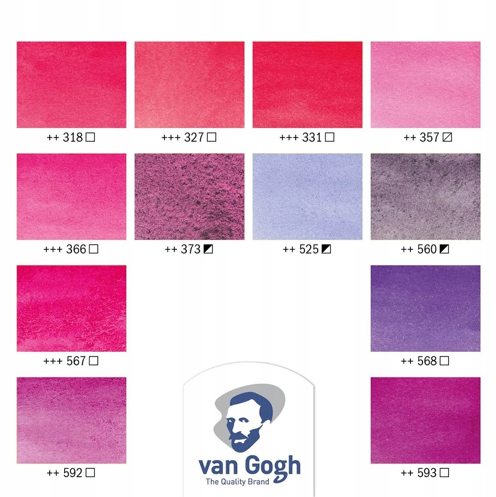 Akvarelė - Royal Talens - Van Gogh - 12 Godetų - Rožinė/Violetinė