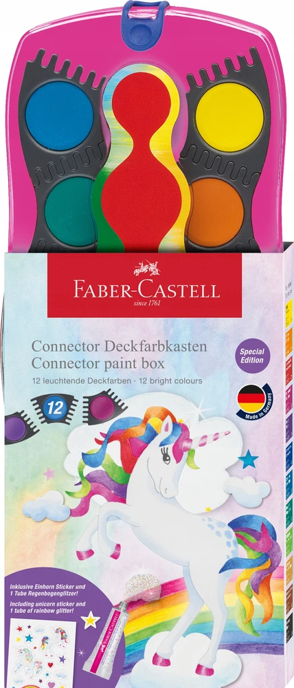 Akvareliniai dažai Faber-Castell Connector, 12 sp.
